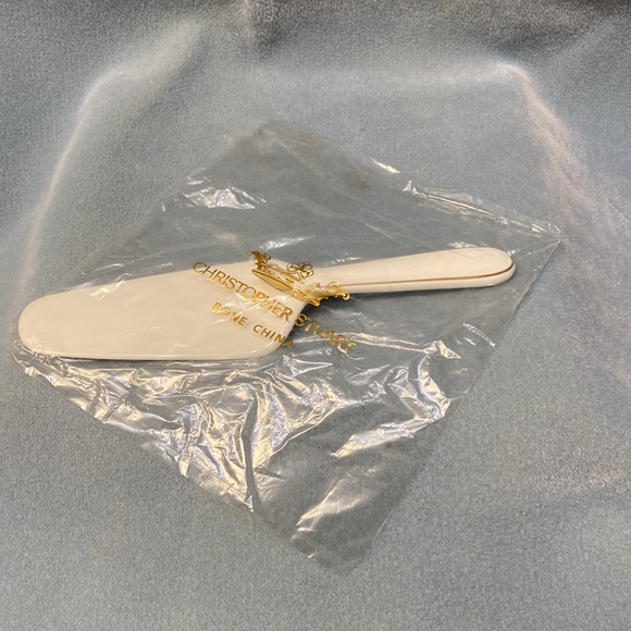 Cake Server CHRISTOPHER STUART BONE CHINA ROYAL WHITE CAKE SERVER Y1010 - Picture 8 of 11